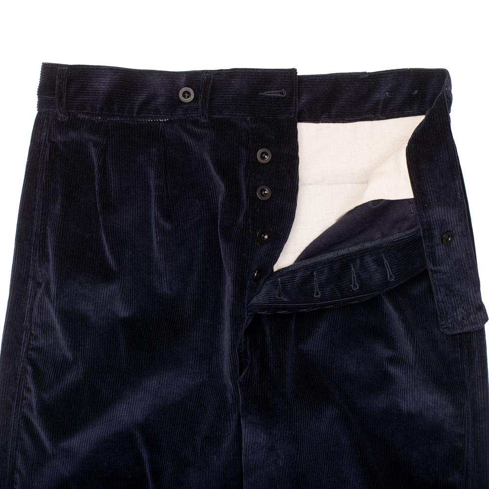 Allevol Brunel Brisbane Moss Corduroy Dark Navy　コーデュロイトラウザーズ