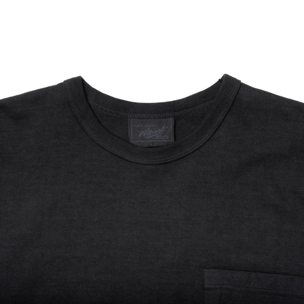 Allevol Heavy Duty Crew Neck Square Pocket L/S T-shirt Black 長袖ポケットTee