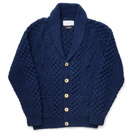 ALLEVOL x INVEALLAN 6A  コットンショールカラーカーディガン Indigo