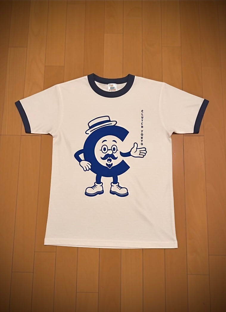 CLUTCH TOKYOオリジナルリンガーT Original Ring Tee White x Ash Navy Uncle C.