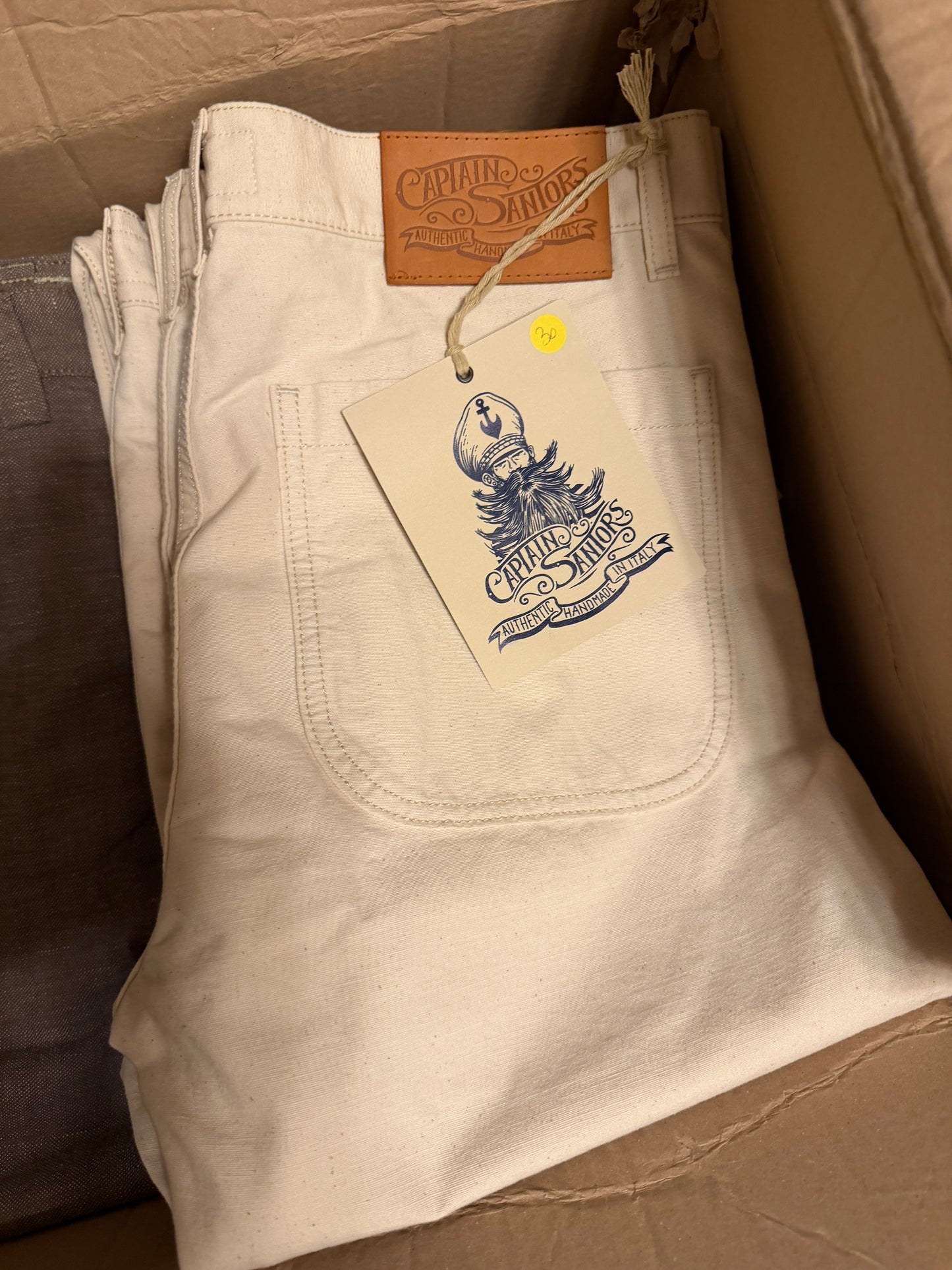 日本上陸！ CAPTAIN SANTORS 生成りコットンセーラーパンツ Made in Italy