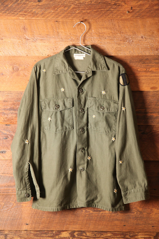 SHANANA MIL<シャナナミル>　US ARMY Re-make Shirts OD　Size M