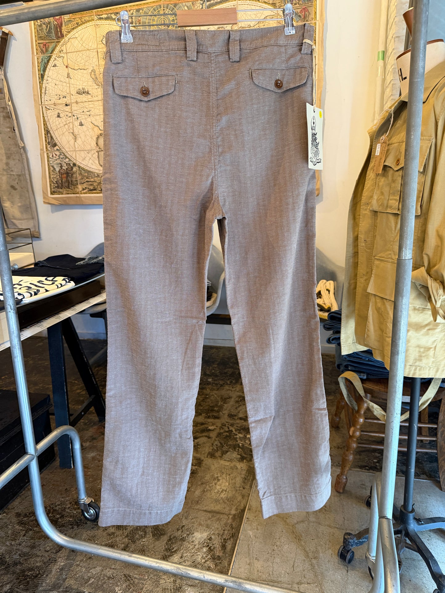 日本上陸！ CAPTAIN SANTORS  Legionario Pants コットンxリネン　ヘリンボーントラウザーズ Made in Italy