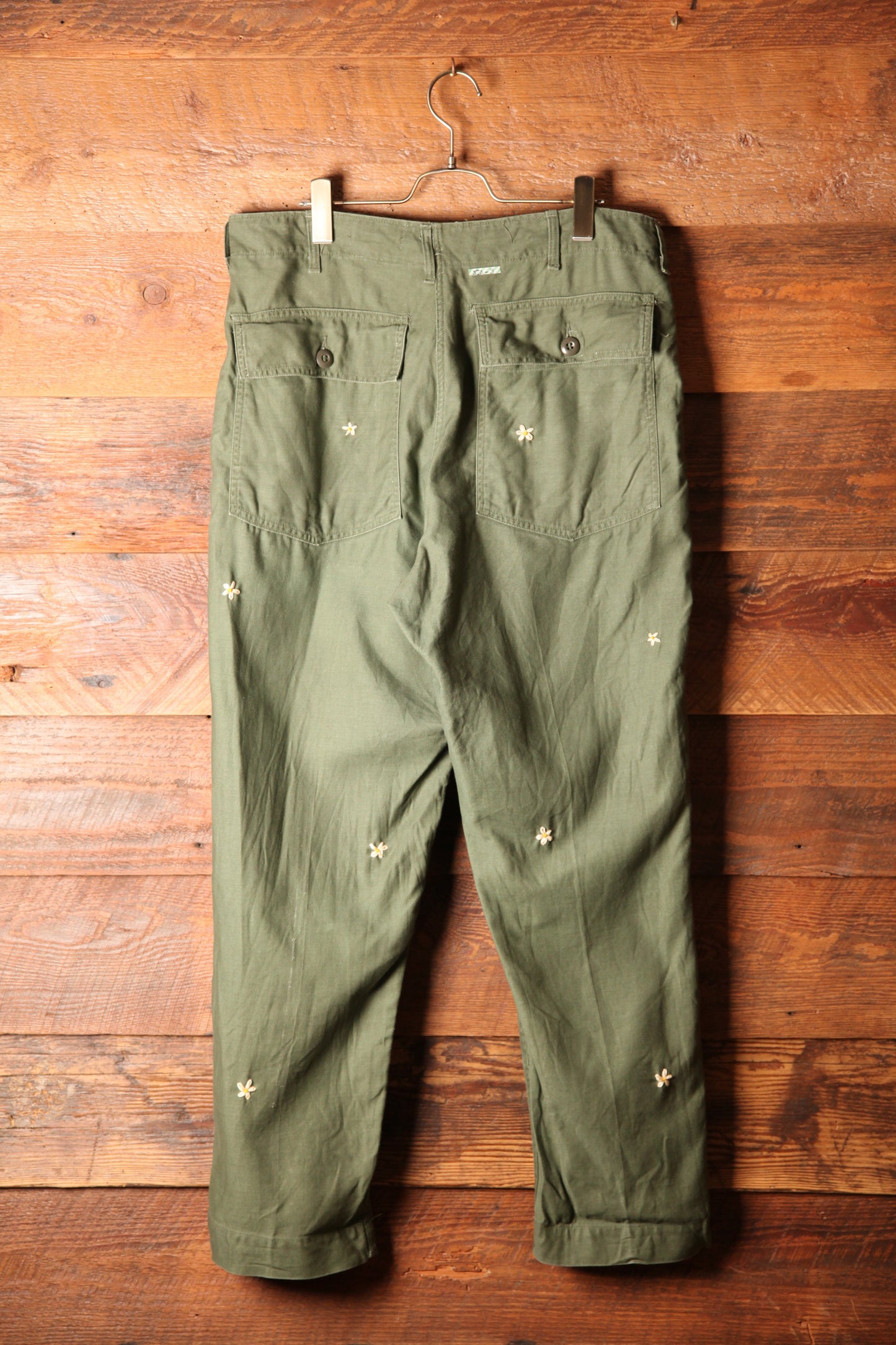 SHANANA MIL<シャナナミル>　US ARMY OG-107 Re-make Trousers ボタンフライ W34相当　1