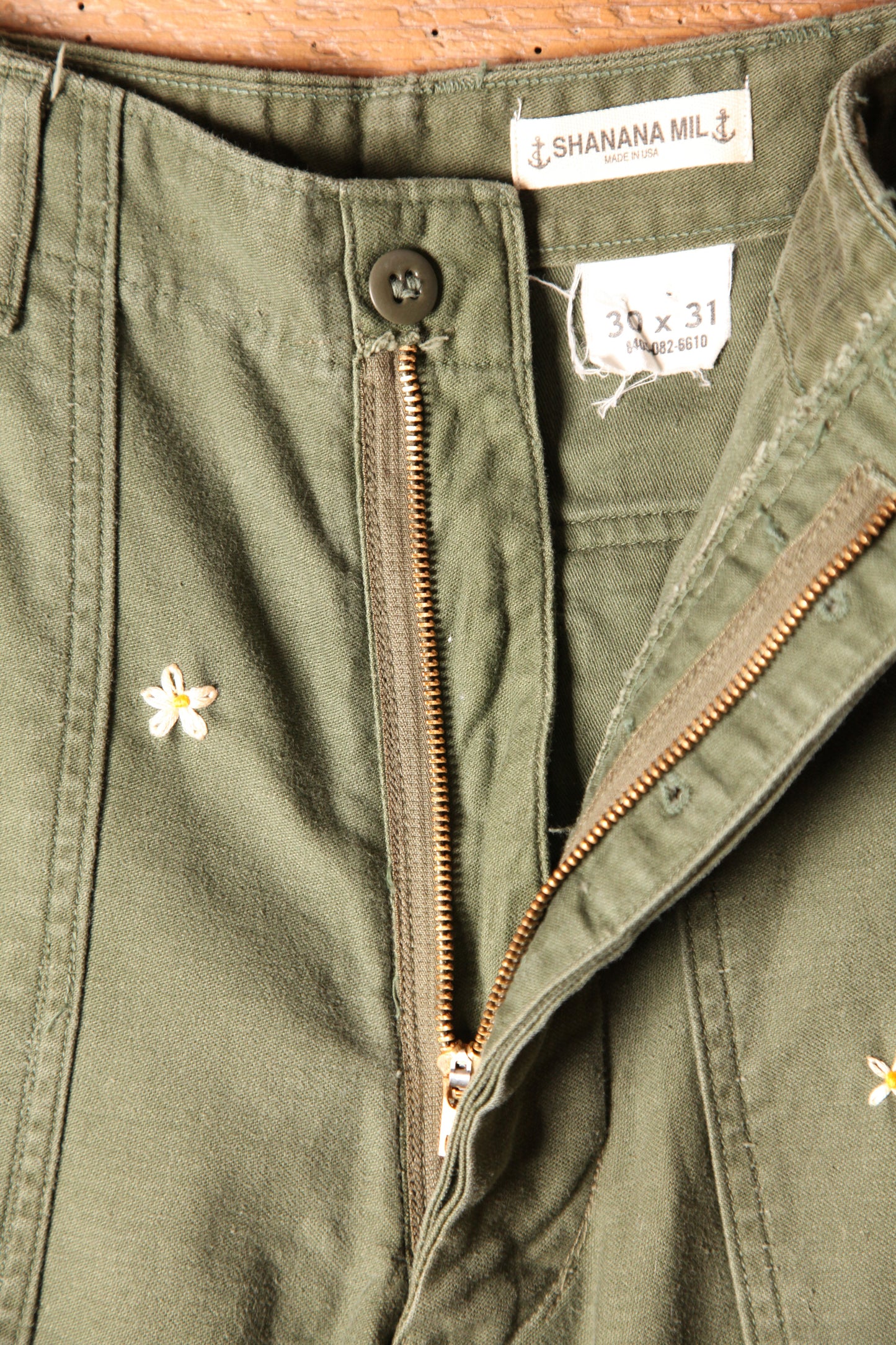 SHANANA MIL<シャナナミル>　US ARMY OG-107 Re-make Trousers  zip 実寸W30 相当