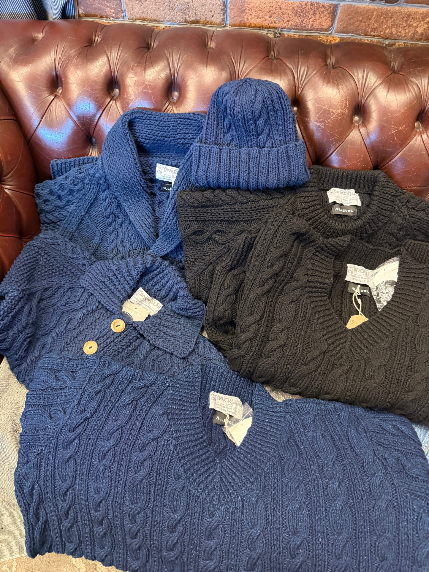ALLEVOL x INVERALLAN 1A Crew Neck Sweater Black Indigo