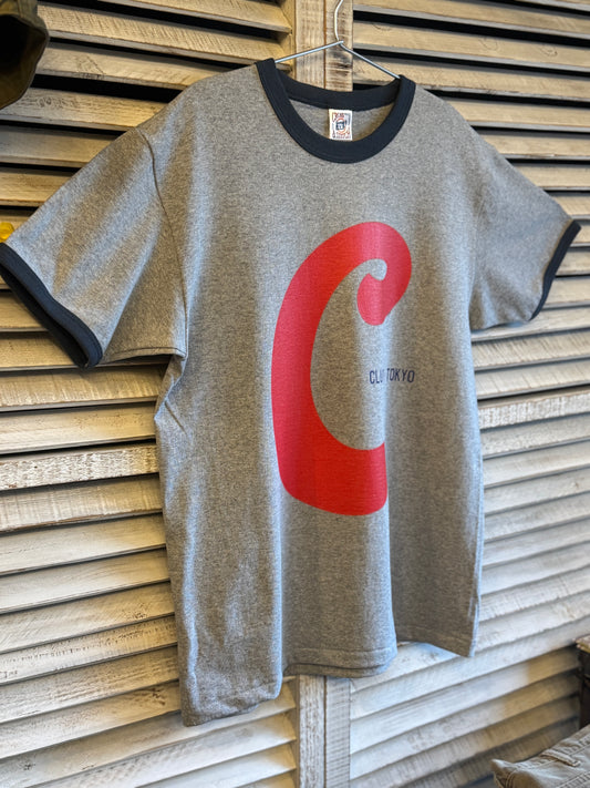 CLUTCH TOKYOオリジナルリンガーTシャツ　Original Ring Tee Gray x Navy（在庫僅少）