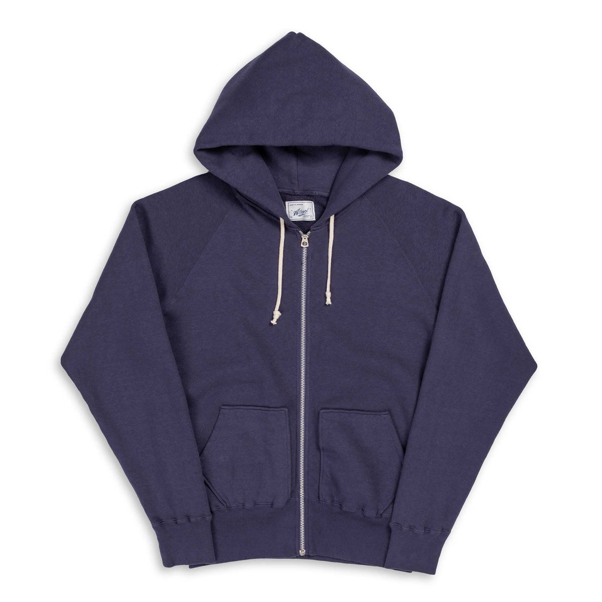 Allevol Loopwheel Easy Full Zip Hooded Sweatshirt Navy　＜吊り編みフルジップパーカ＜ネイビー＞