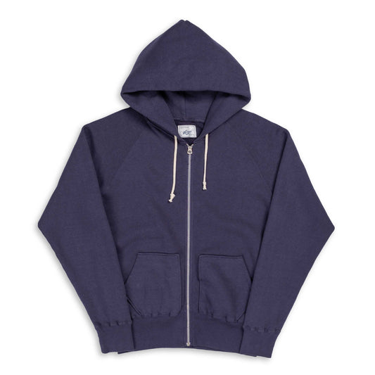 Allevol Loopwheel Easy Full Zip Hooded Sweatshirt Navy　＜吊り編みフルジップパーカ＜ネイビー＞