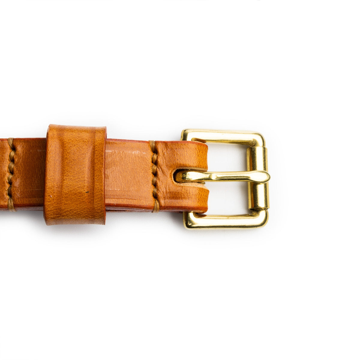 Allevol Narrow Belt Light Havana x Brass＜ブライドルレザーベルト＞