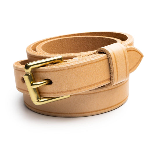 Allevol Narrow Belt Light Natural x Brass＜ブライドルレザー・ナローベルト＞