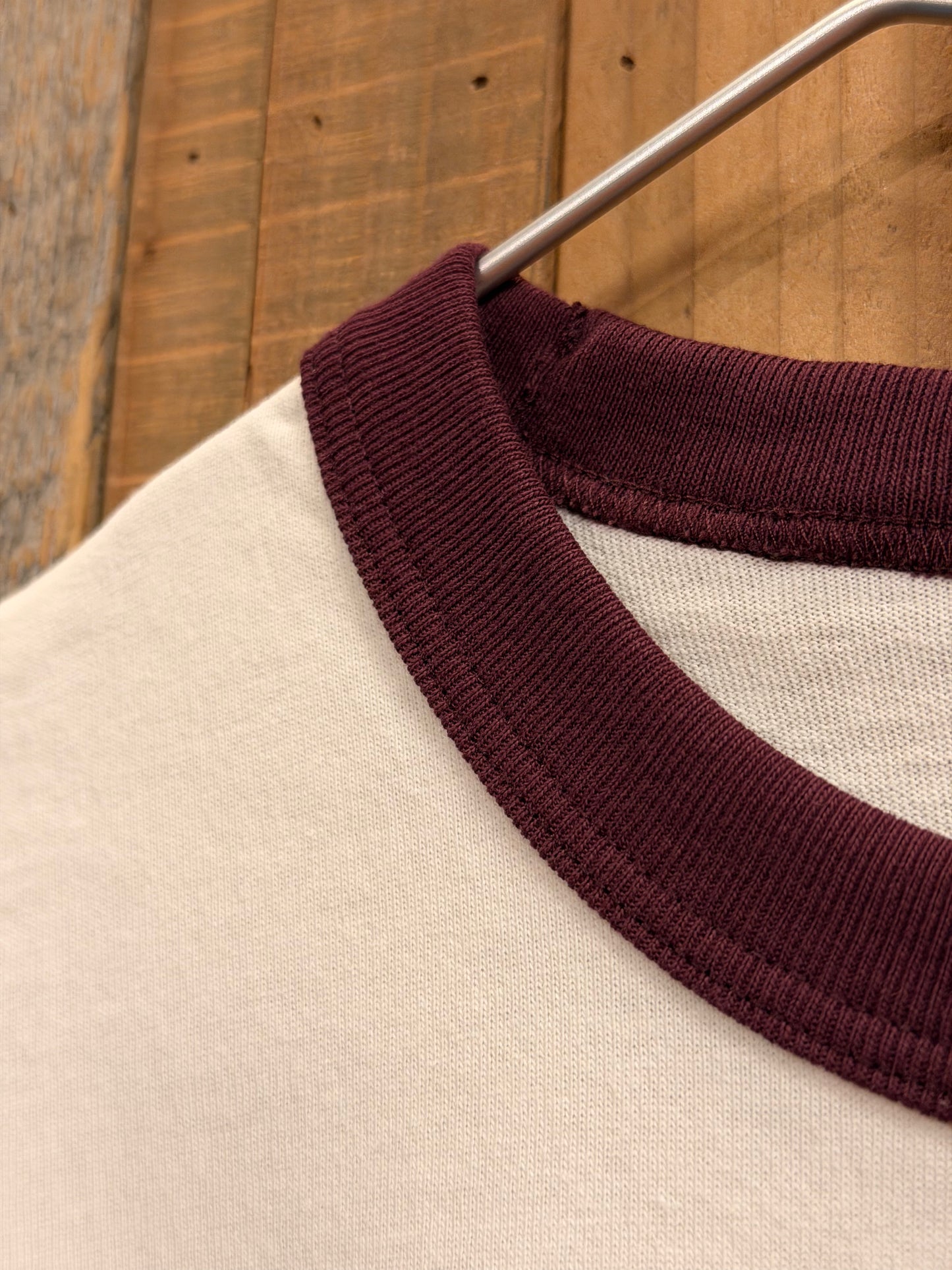 CLUTCH TOKYOオリジナルリンガーT Original Ring Tee White x  Maroon Uncle C.