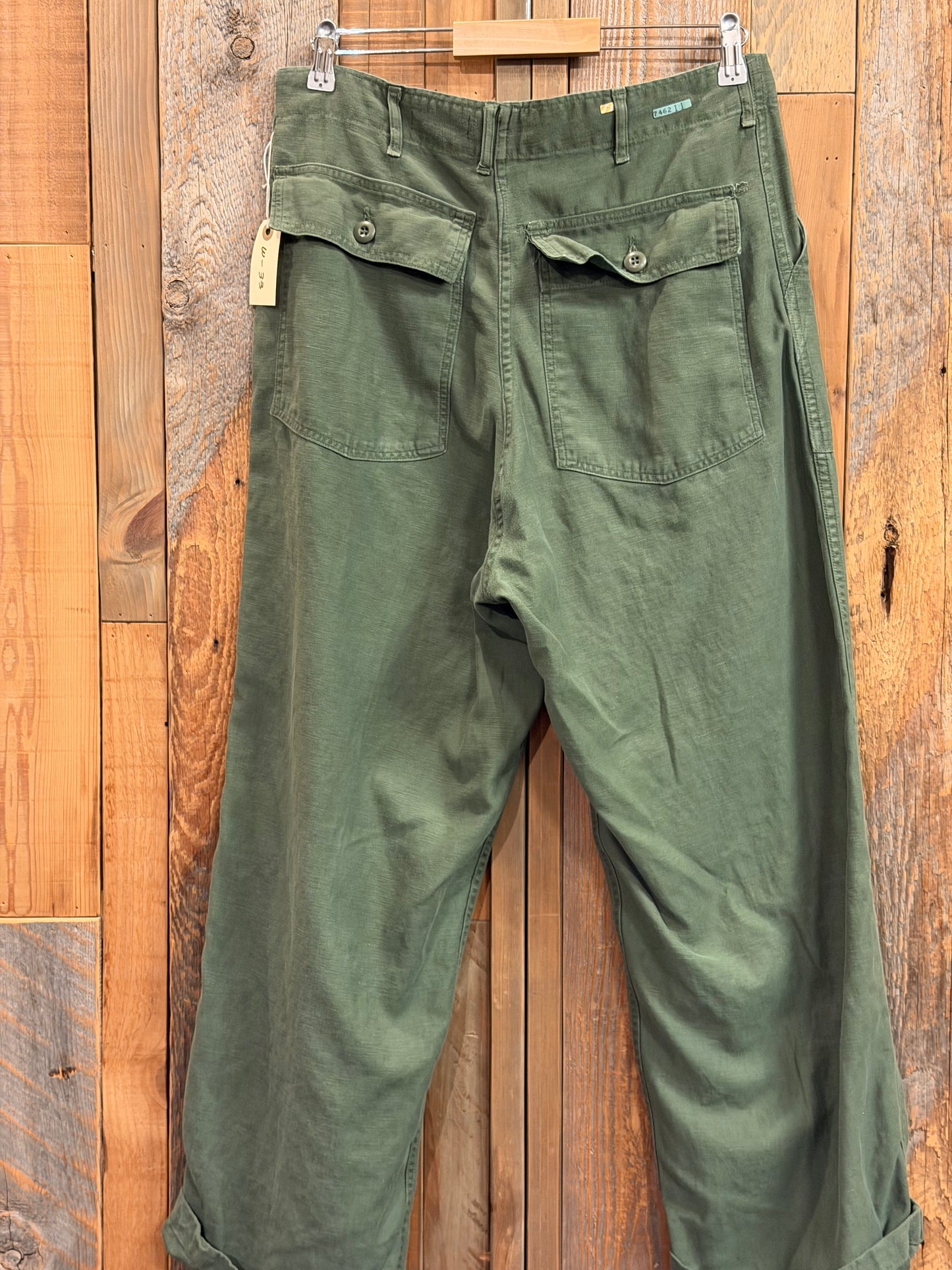 SHANANA MIL<シャナナミル>　US ARMY '50s OG-107 Re-make Trousers  ボタンフライ 実寸W28 相当_SM71