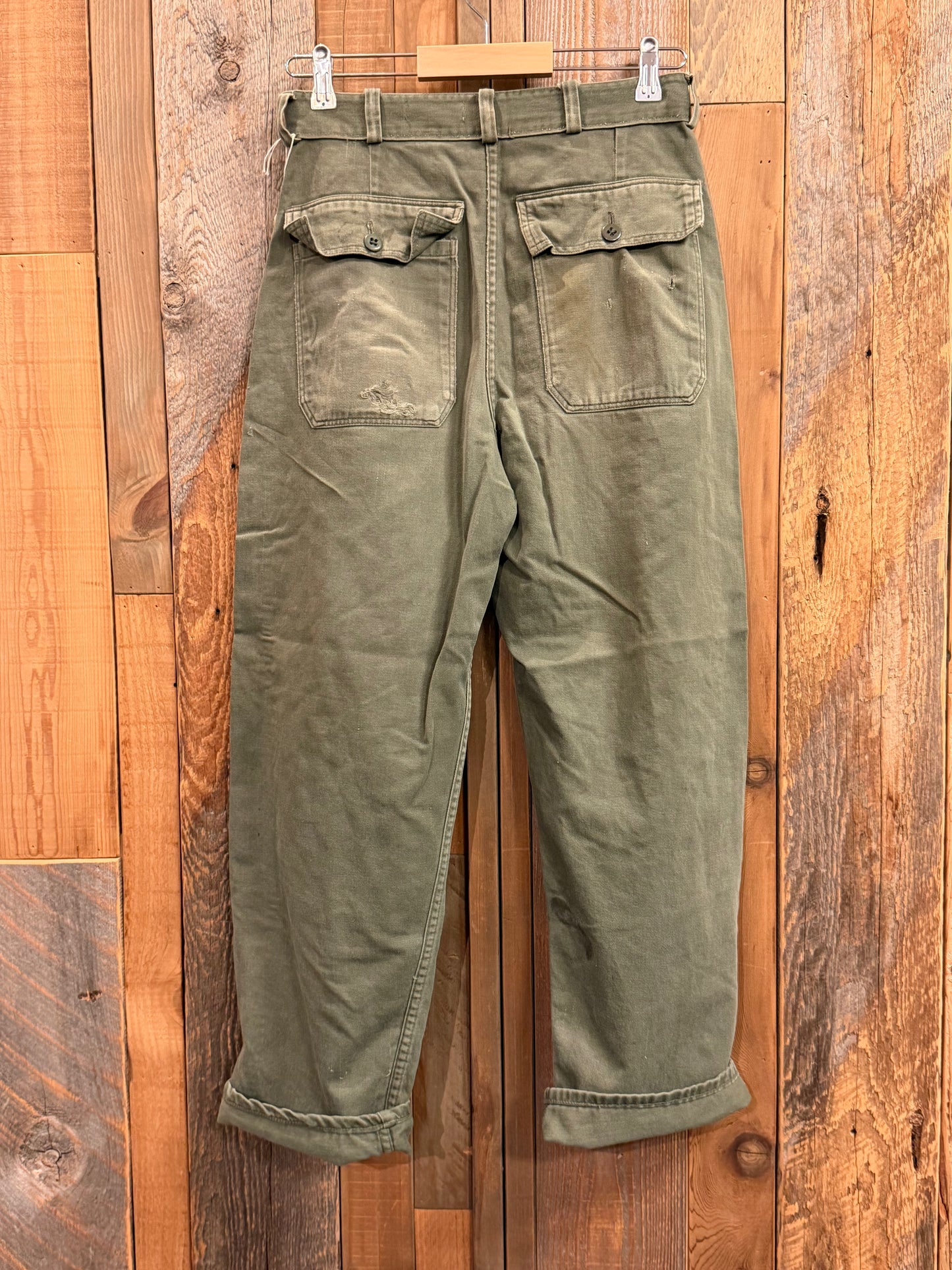 SHANANA MIL US ARMY OG-107 Re-make Trousers con cremallera, equivalente a una cintura real de 30 pulgadas_SM3