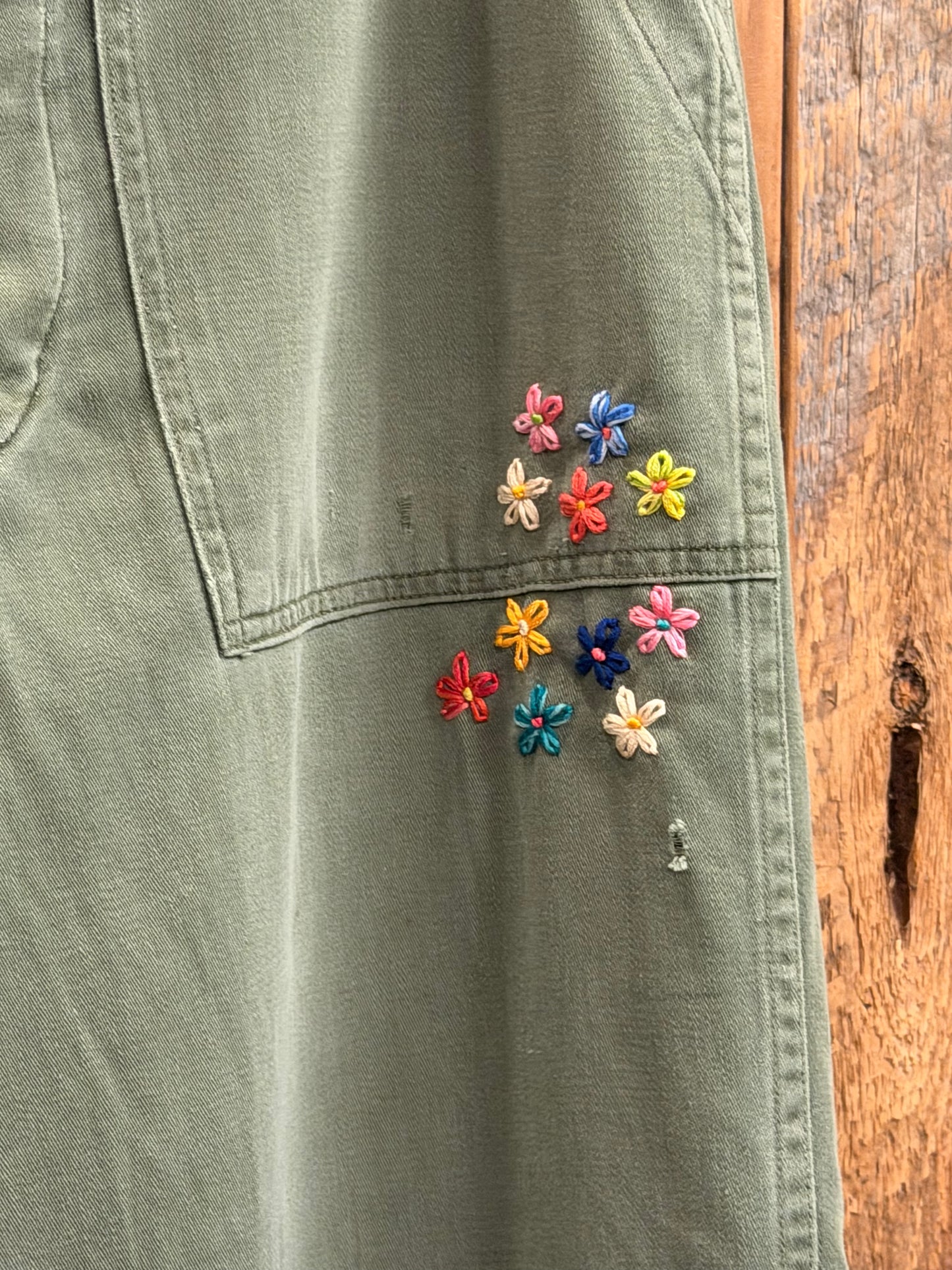 SHANANA MIL<シャナナミル>　US ARMY '50s OG-107 Re-make Trousers  ボタンフライ 実寸W30 相当_SM74