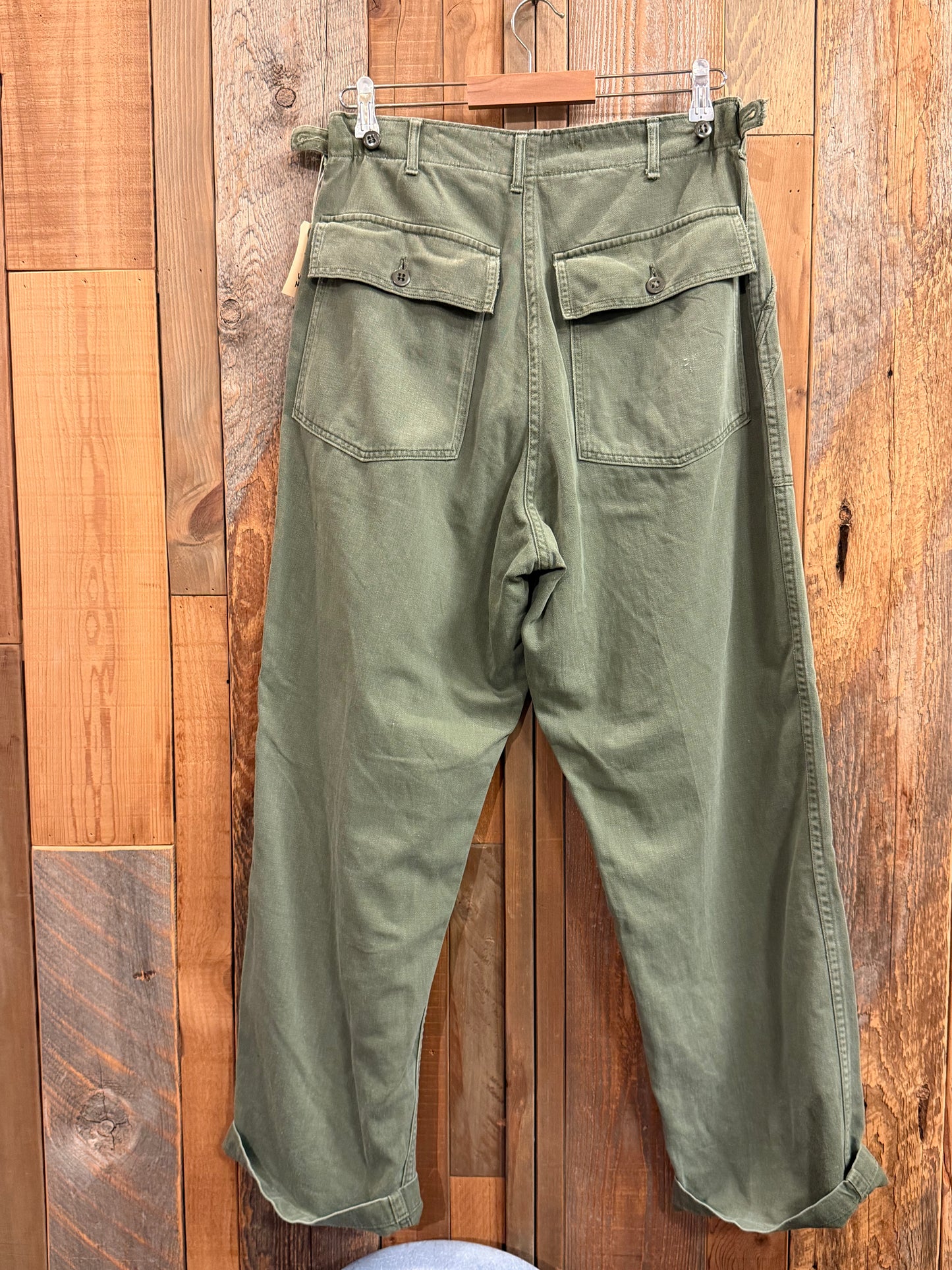 SHANANA MIL<シャナナミル>　US ARMY '50s OG-107 Re-make Trousers  ボタンフライ 実寸W30 相当_SM74