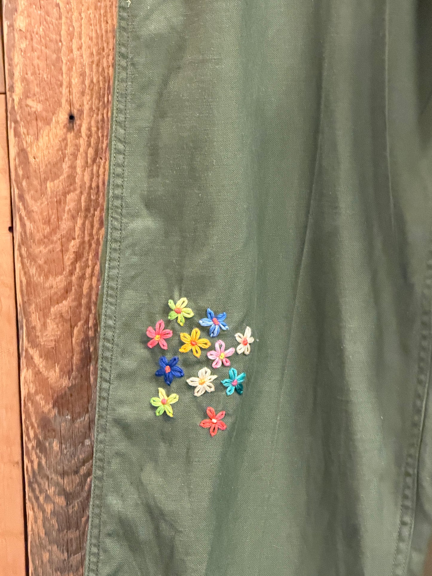 SHANANA MIL US ARMY OG-107 Re-make Trousers con cremallera, equivalente a una cintura real de 30 pulgadas_SM3