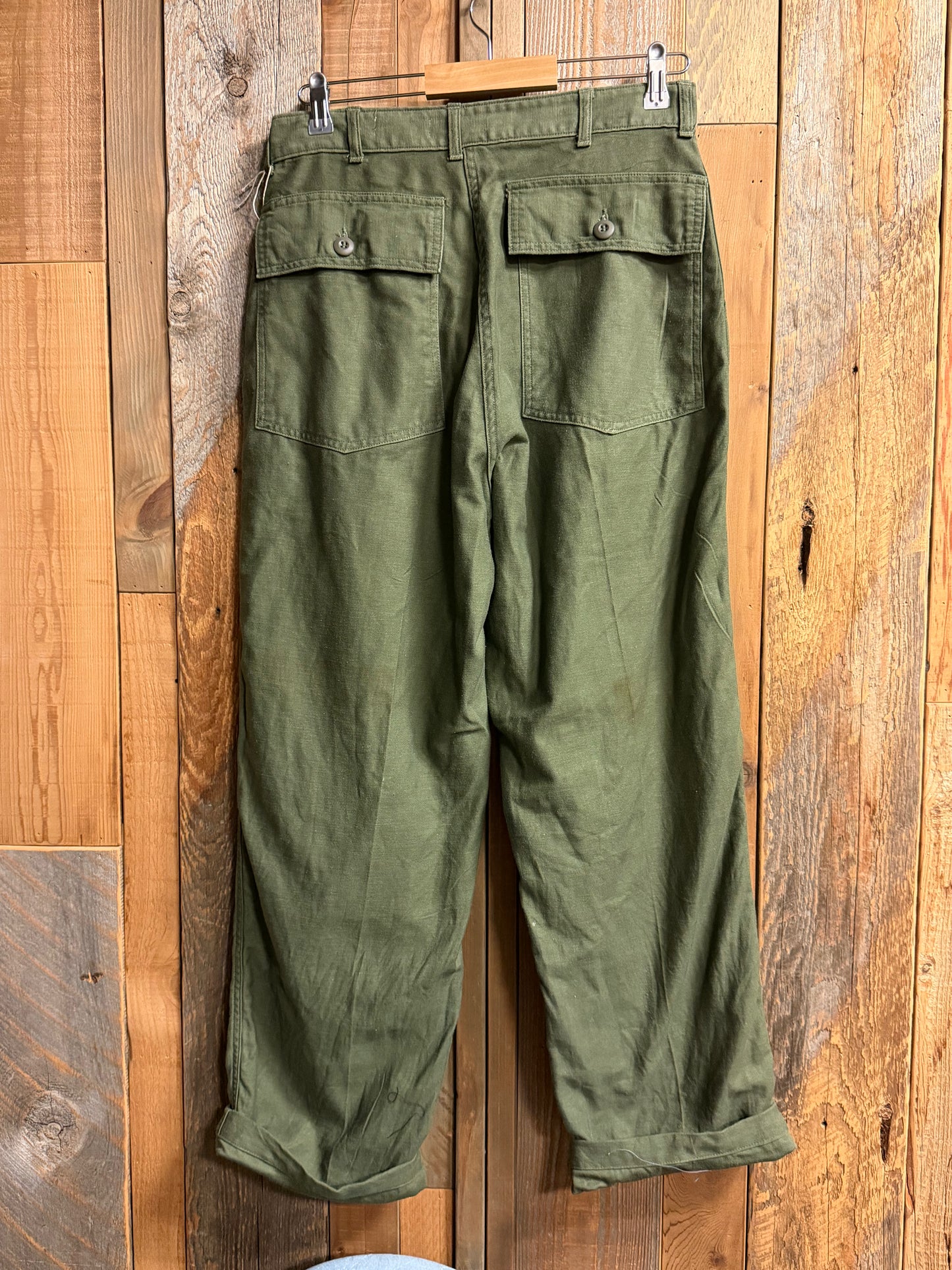 SHANANA MIL US ARMY OG-107 Re-make Trousers con cremallera, equivalente a una cintura real de 30 pulgadas_SM3