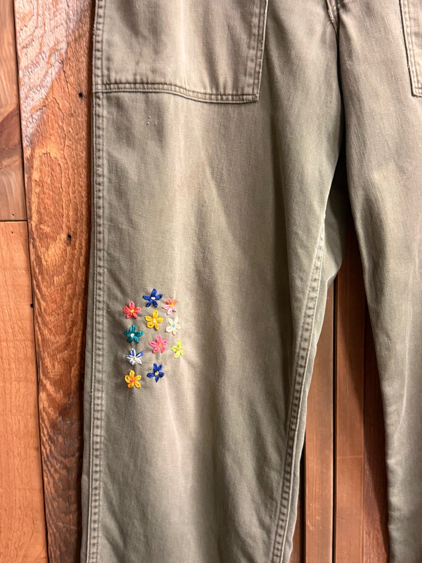 SHANANA MIL US ARMY OG-107 Re-make Trousers con cremallera, equivalente a una cintura real de 30 pulgadas_SM3