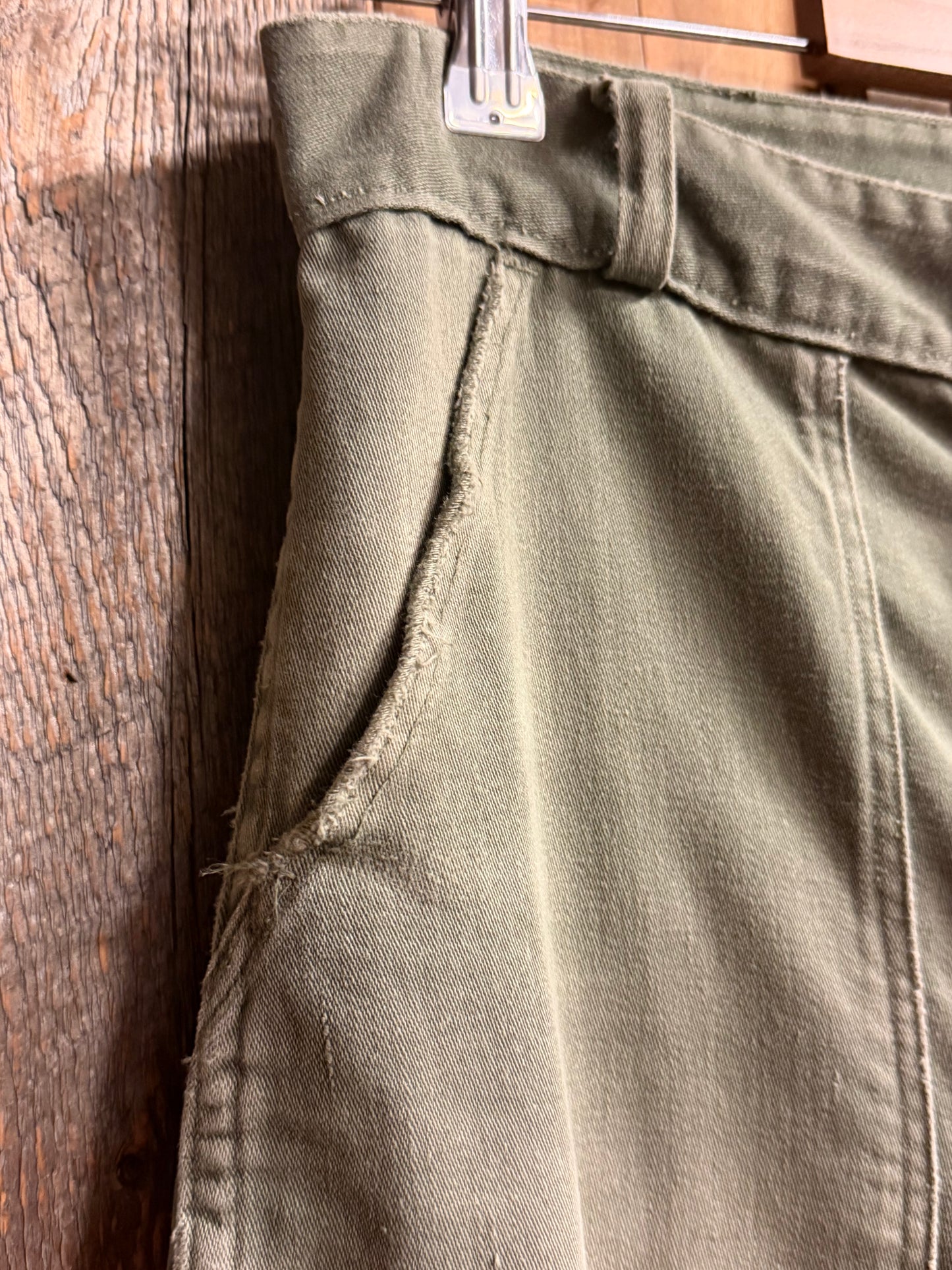 SHANANA MIL US ARMY OG-107 Re-make Trousers con cremallera, equivalente a una cintura real de 30 pulgadas_SM3
