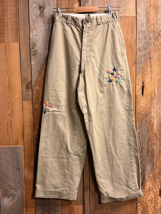 SHANANA MIL<シャナナミル> US ARMY KHAKI TROUSERS チノパン （W28インチ相当）SM_78