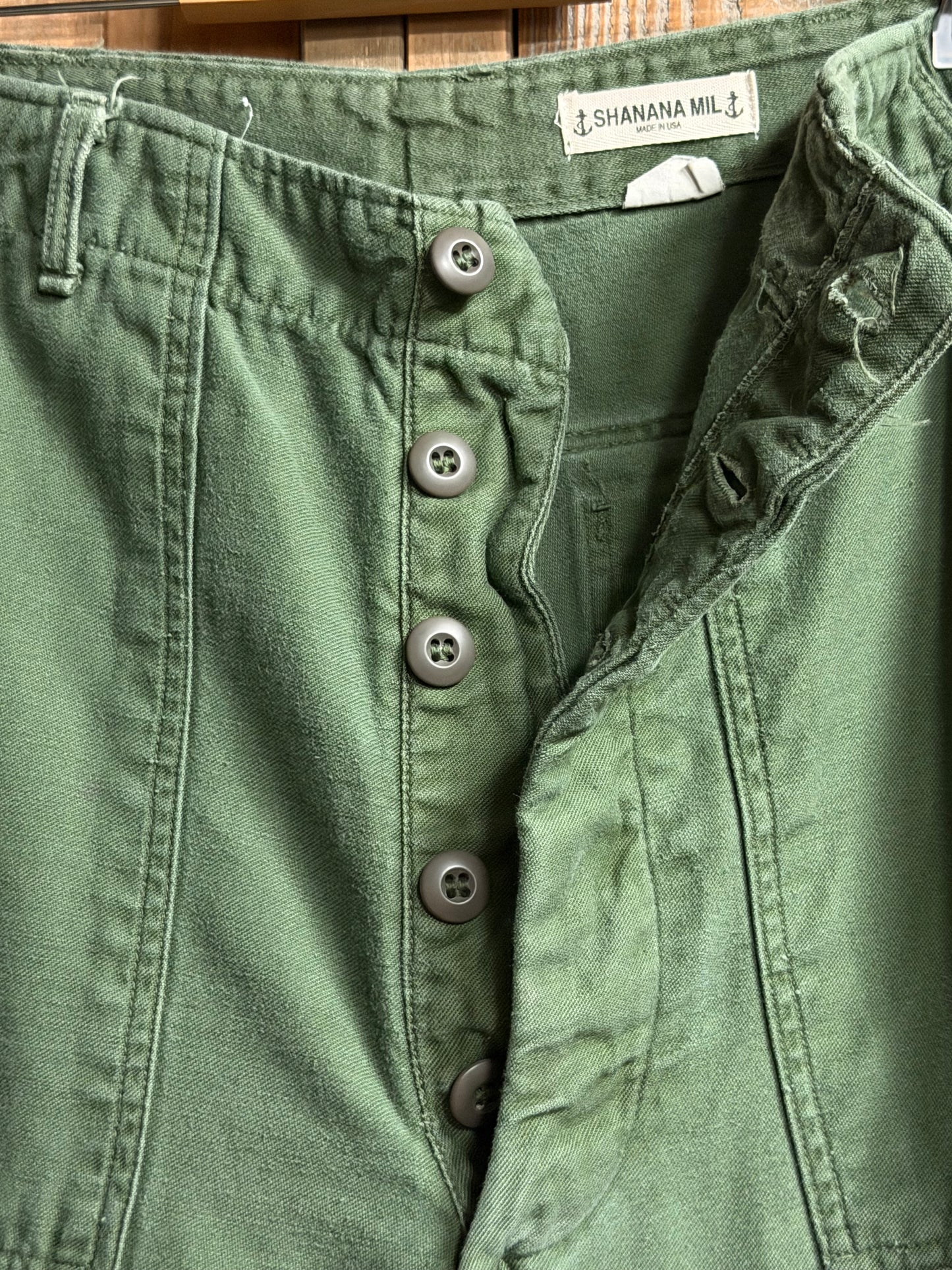 SHANANA MIL US ARMY OG-107 Remake Trousers zip W30 equivalent_SM3