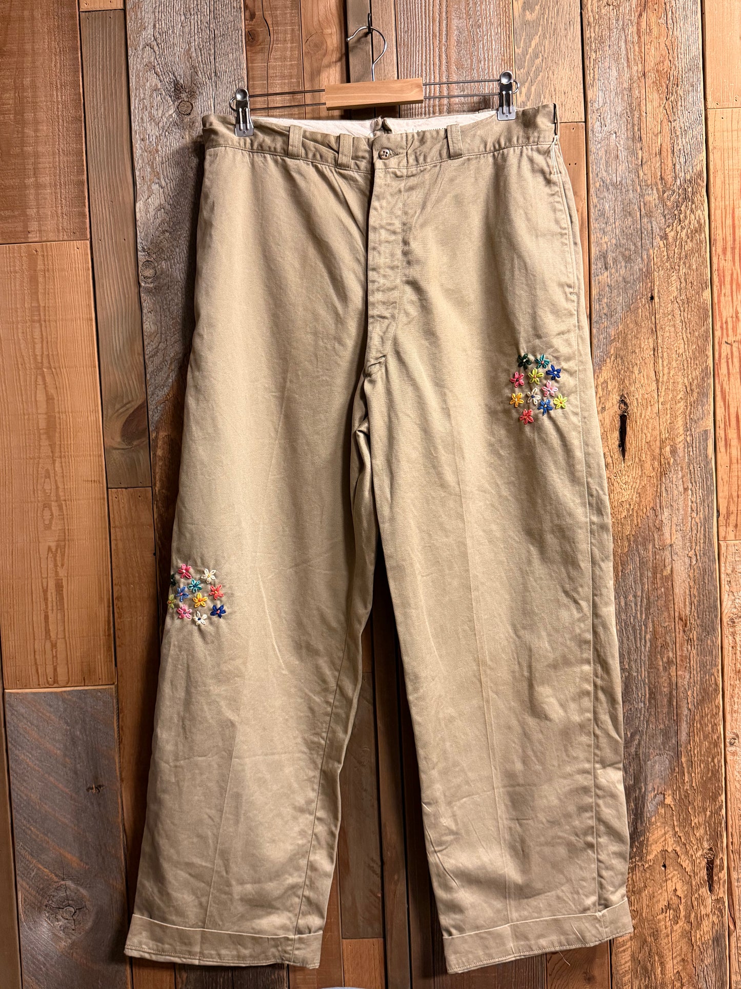 SHANANA MIL US ARMY KHAKI TROUSERS Pantalones chino L (equivalente a 34 pulgadas de cintura) SM_17