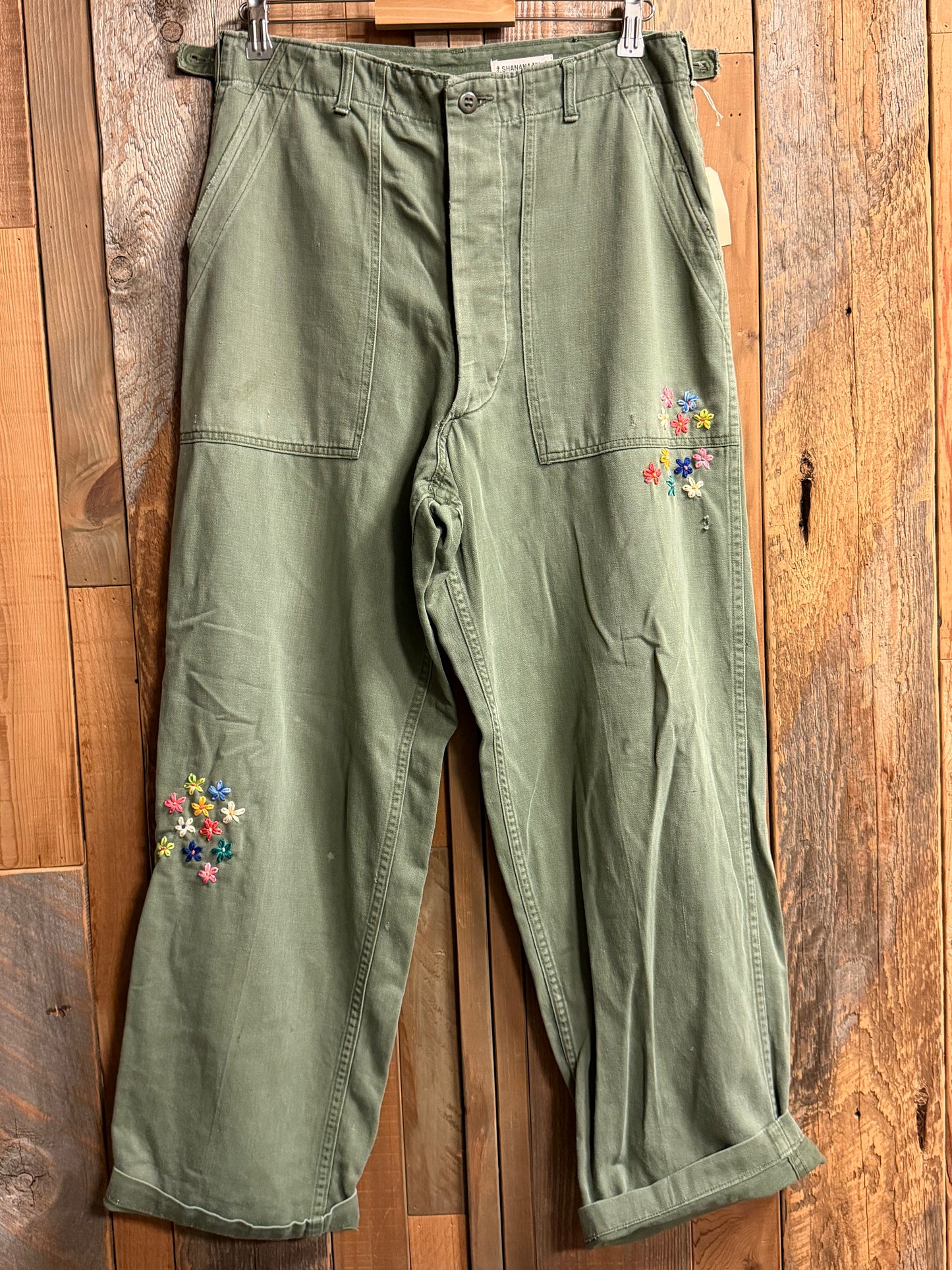 SHANANA MIL<シャナナミル>　US ARMY '50s OG-107 Re-make Trousers  ボタンフライ 実寸W30 相当_SM74