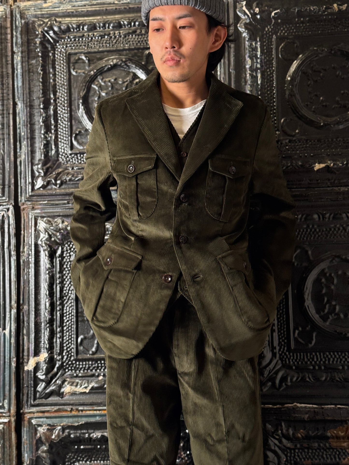 Fleurs de Bagne / Le Blazer “LE MILORD” コーデュロイジャケット— Velours Kaki（ブリスベン・モス　コーデュロイ／カーキ）