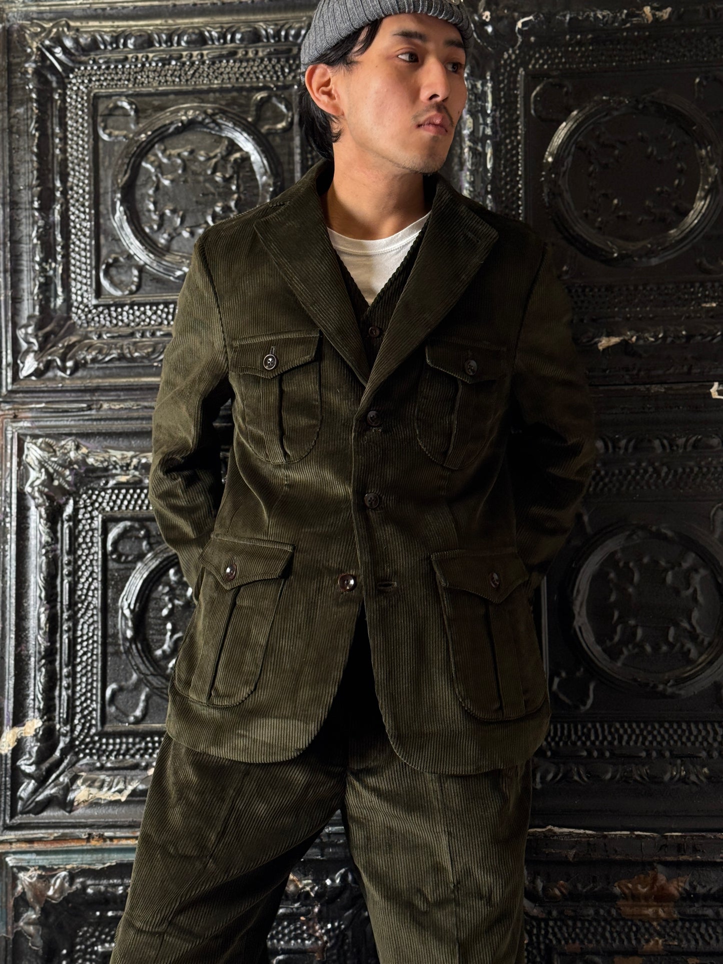 Fleurs de Bagne / Le Blazer “LE MILORD” コーデュロイジャケット— Velours Kaki（ブリスベン・モス　コーデュロイ／カーキ）