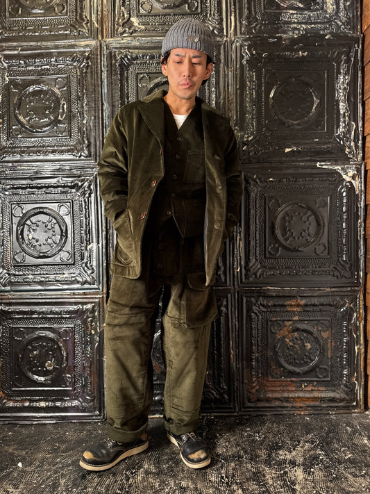 Fleurs de Bagne / Le Blazer “ANATOLE” キルティング裏地コーデュロイジャケット— Velours Kaki（ブリスベン・モス　コーデュロイ／カーキ）