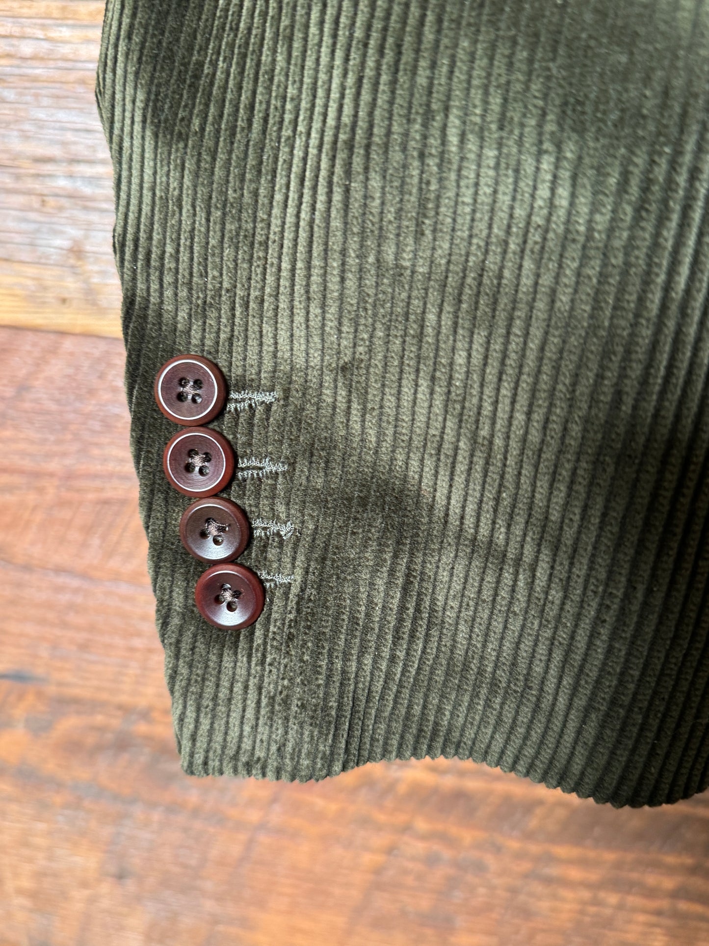 Fleurs de Bagne / Le Blazer “ANATOLE” キルティング裏地コーデュロイジャケット— Velours Kaki（ブリスベン・モス　コーデュロイ／カーキ）