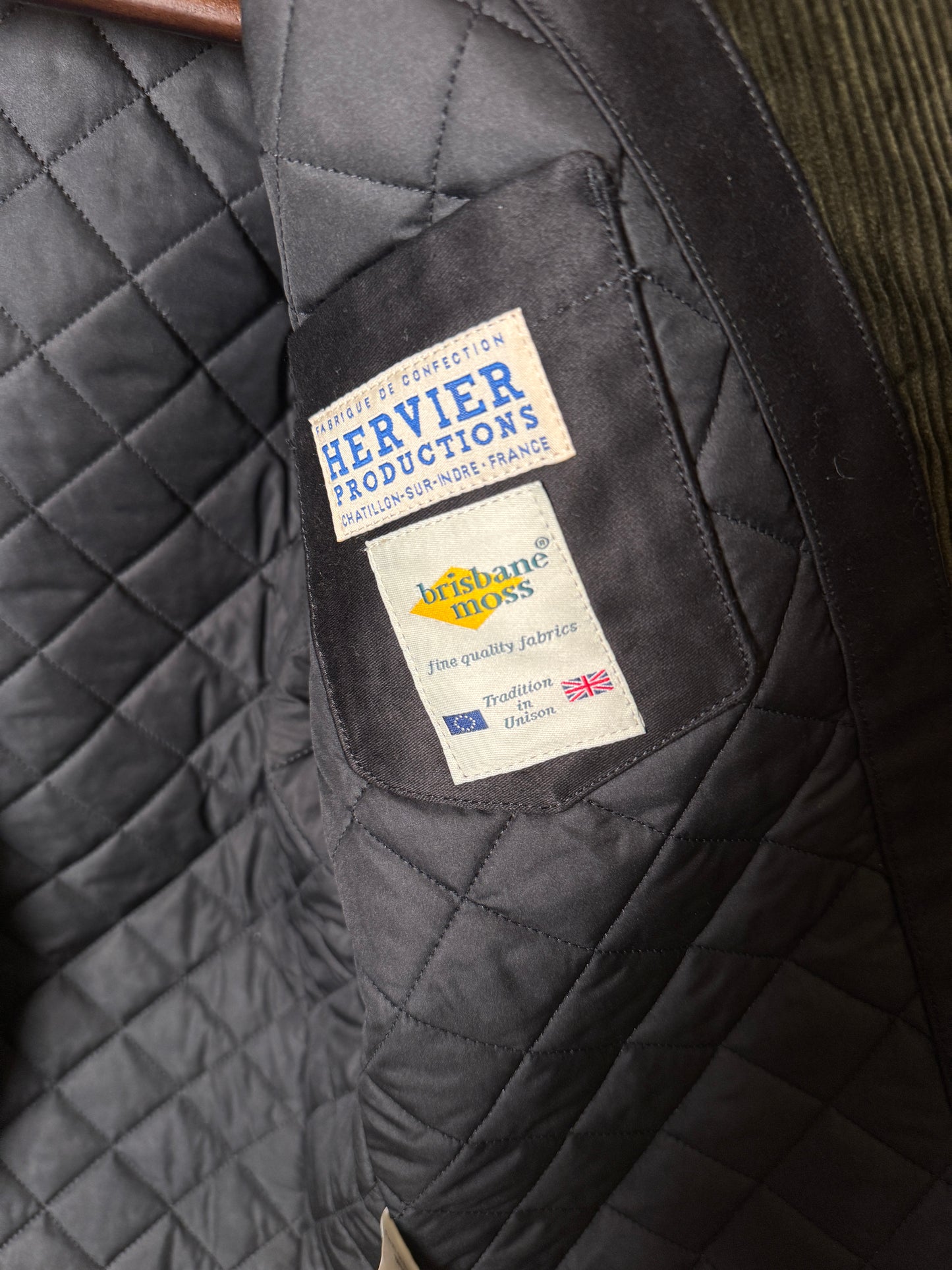 Fleurs de Bagne / Le Blazer “ANATOLE” キルティング裏地コーデュロイジャケット— Velours Kaki（ブリスベン・モス　コーデュロイ／カーキ）