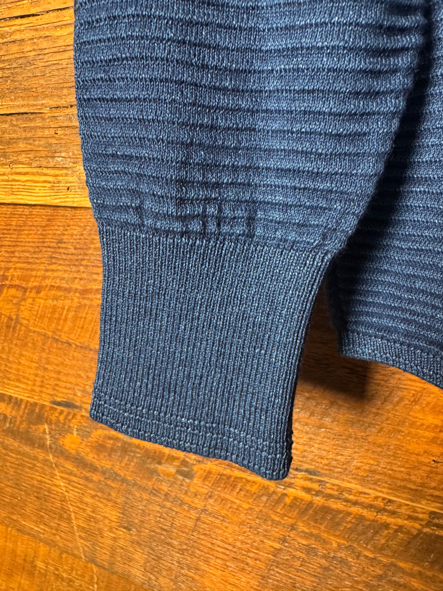 Fleurs de Bagne boarder HENLEY TEE SHIRT<インディゴヘンリーネック長袖Teeシャツ>