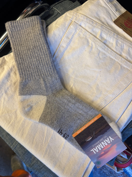 YANMAL　ウール100％ソックス　グレー