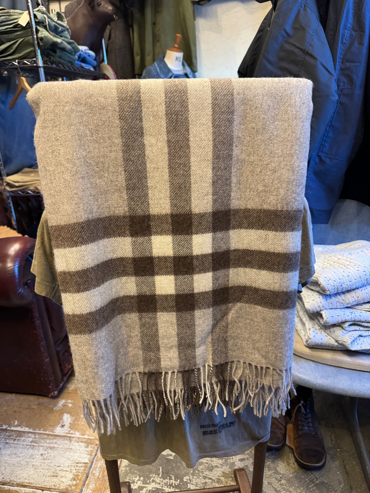 ULZII CASHMERE ナチュラル ウール＆カシミヤ ブランケット（無染色・50/50）