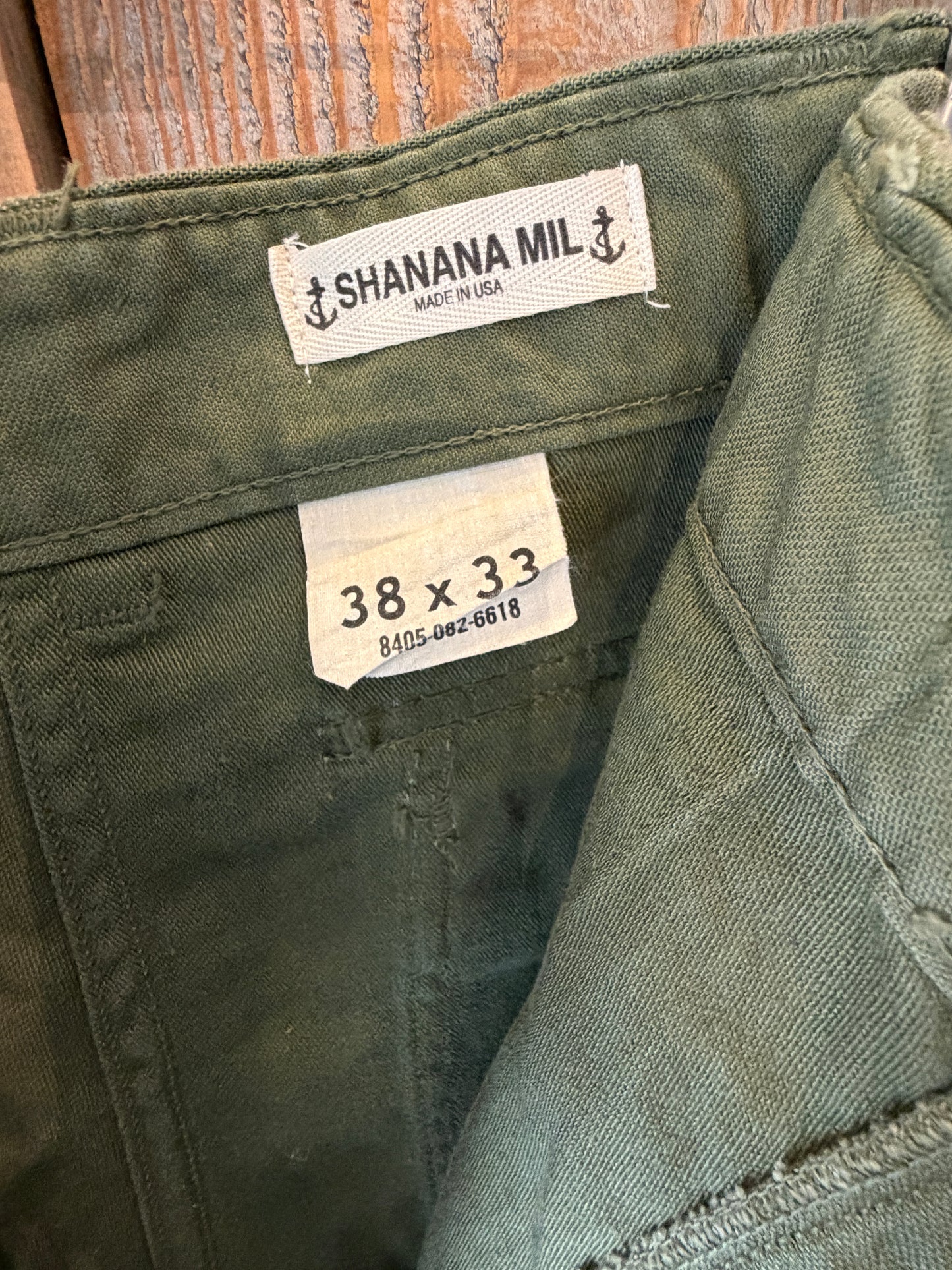 SHANANA MIL<シャナナミル>　US ARMY OG-107 Re-make Trousers  ボタンフライ実寸W38 相当_SM47