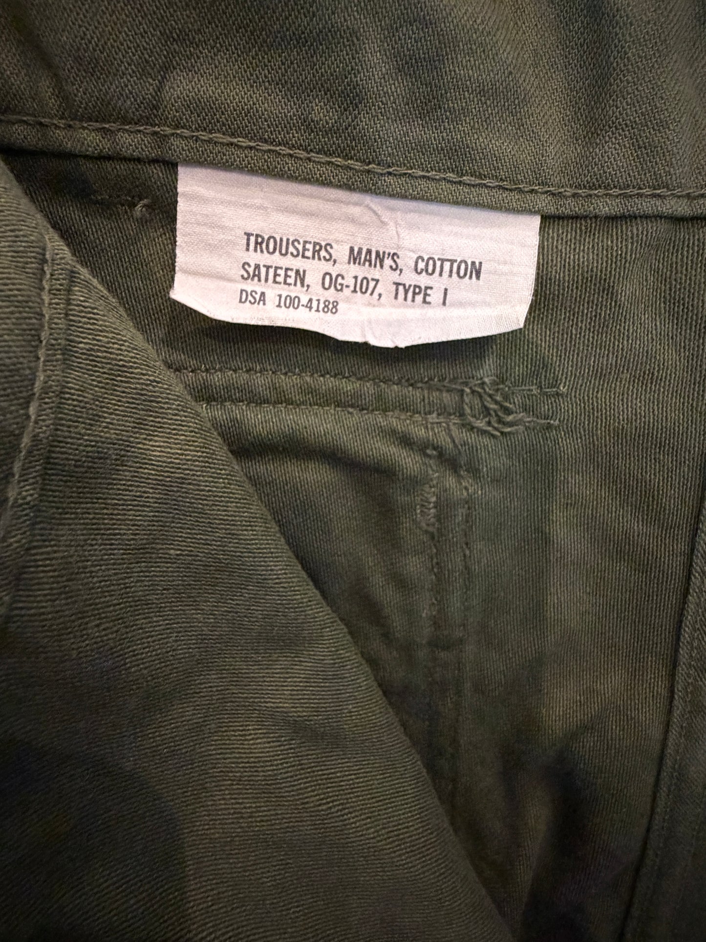 SHANANA MIL<シャナナミル>　US ARMY OG-107 Re-make Trousers  ボタンフライ実寸W38 相当_SM47