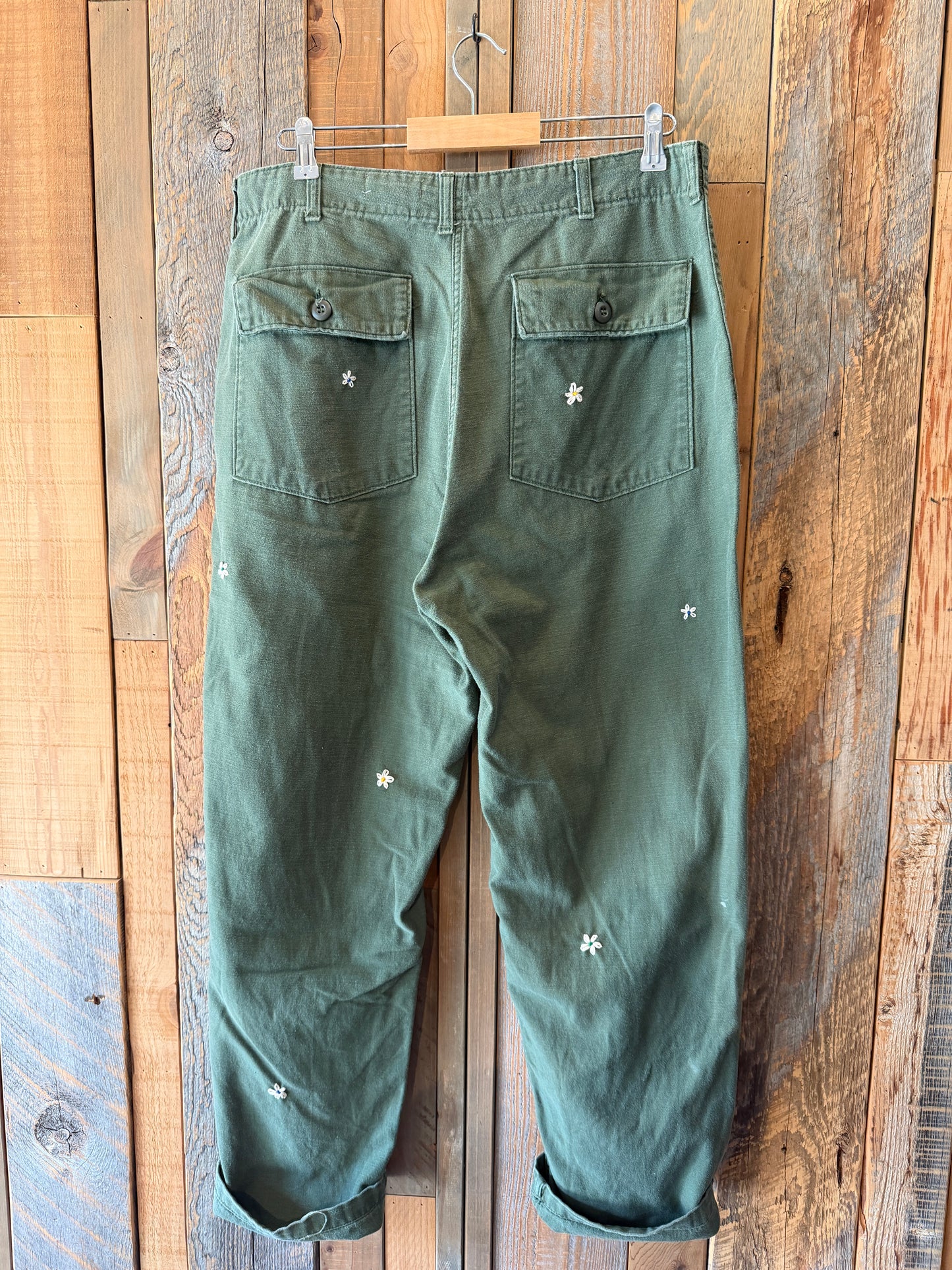 SHANANA MIL<シャナナミル>　US ARMY OG-107 Re-make Trousers  ボタンフライ実寸W36 相当_SM46