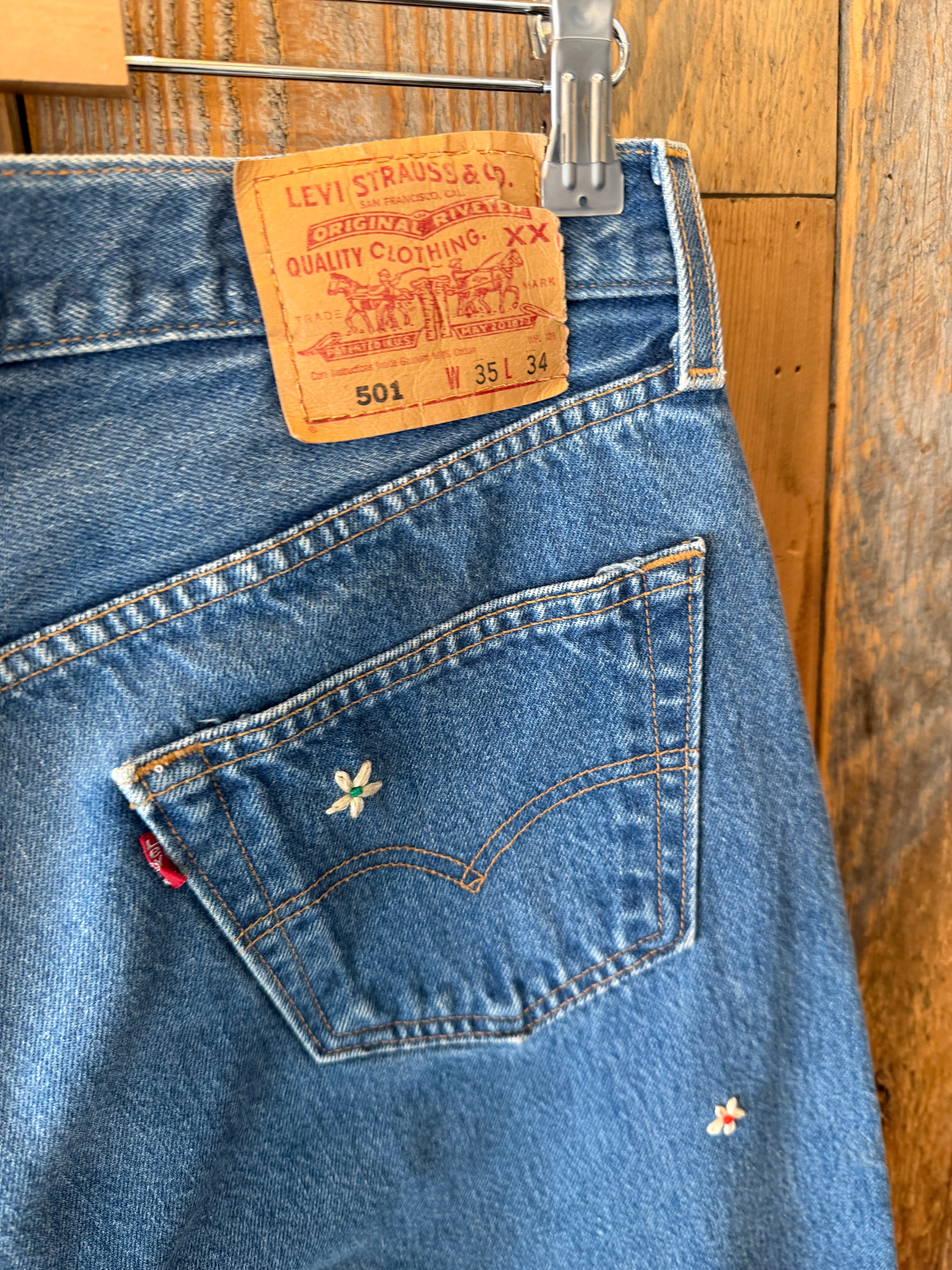 SHANANA MIL Levi's 501 デニムパンツ W33 SHANANA MIL<シャナナミル> Levi's 501 HAND CUSTOM JEANS W38