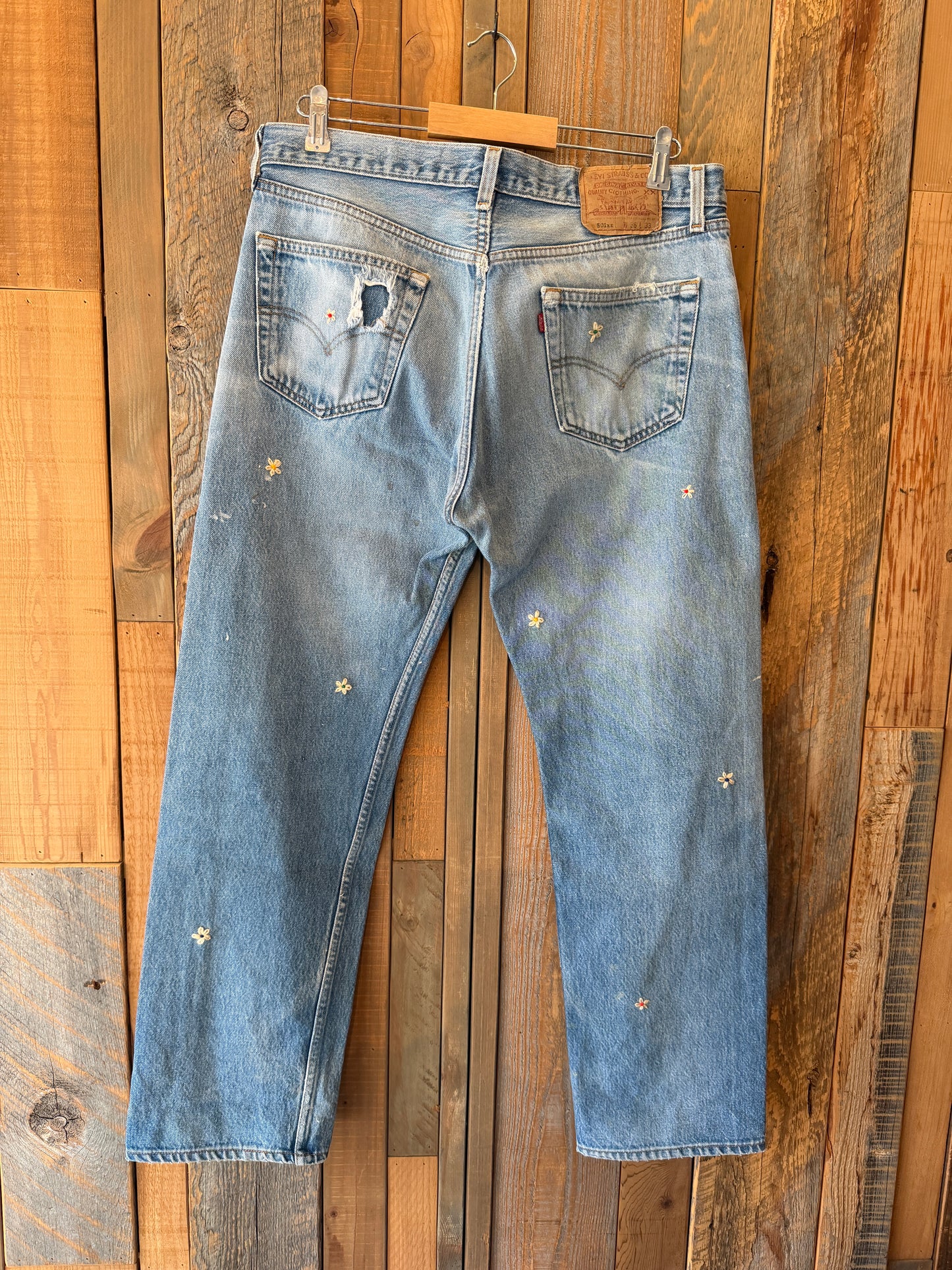 人気のハードダメージ！　SHANANA MIL<シャナナミル>　Levi's 501 HAND CUSTOM JEANS W36（実寸34インチ相当）_SM48
