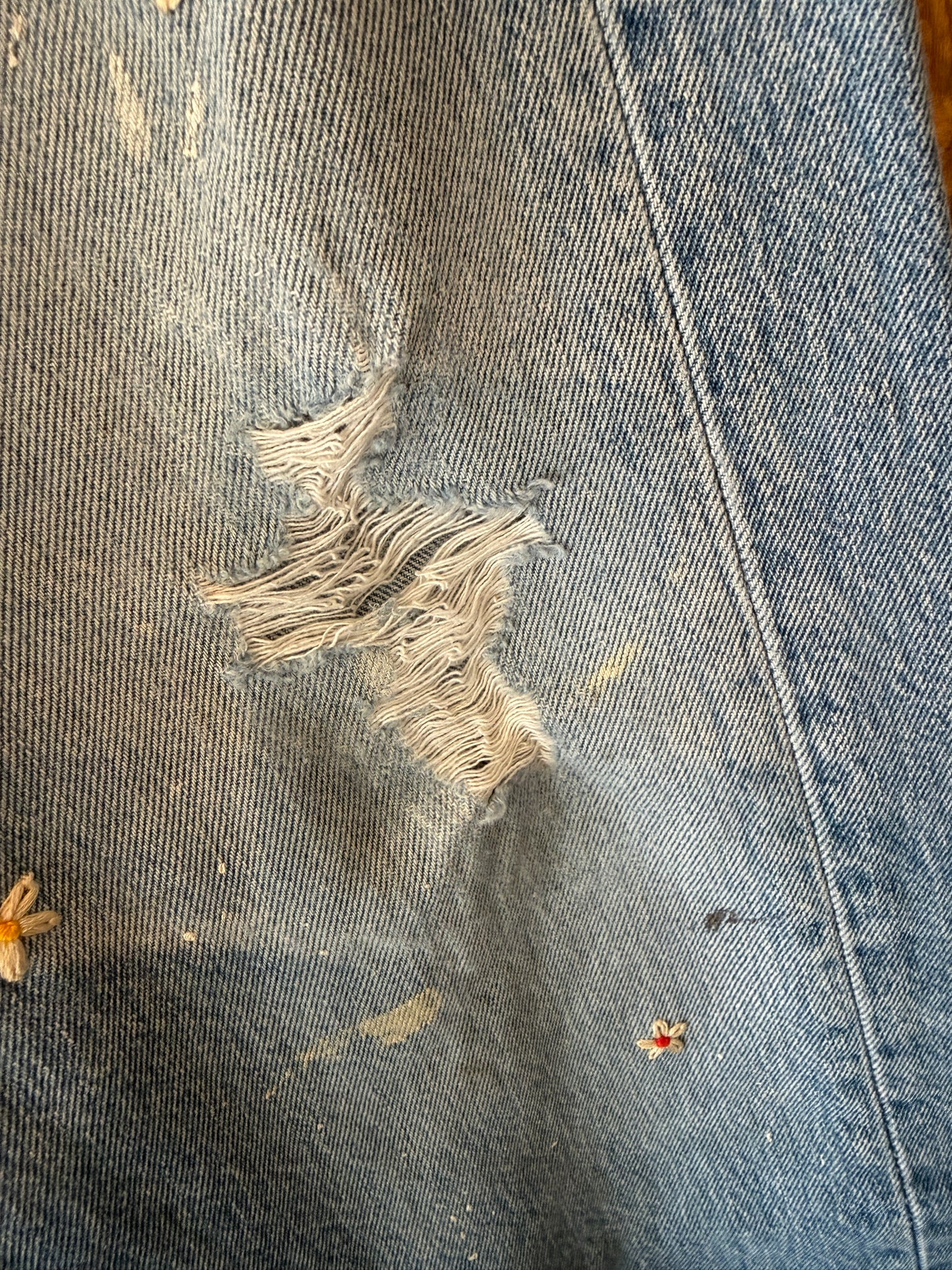 人気のハードダメージ！　SHANANA MIL<シャナナミル>　Levi's 501 HAND CUSTOM JEANS W36（実寸34インチ相当）_SM48