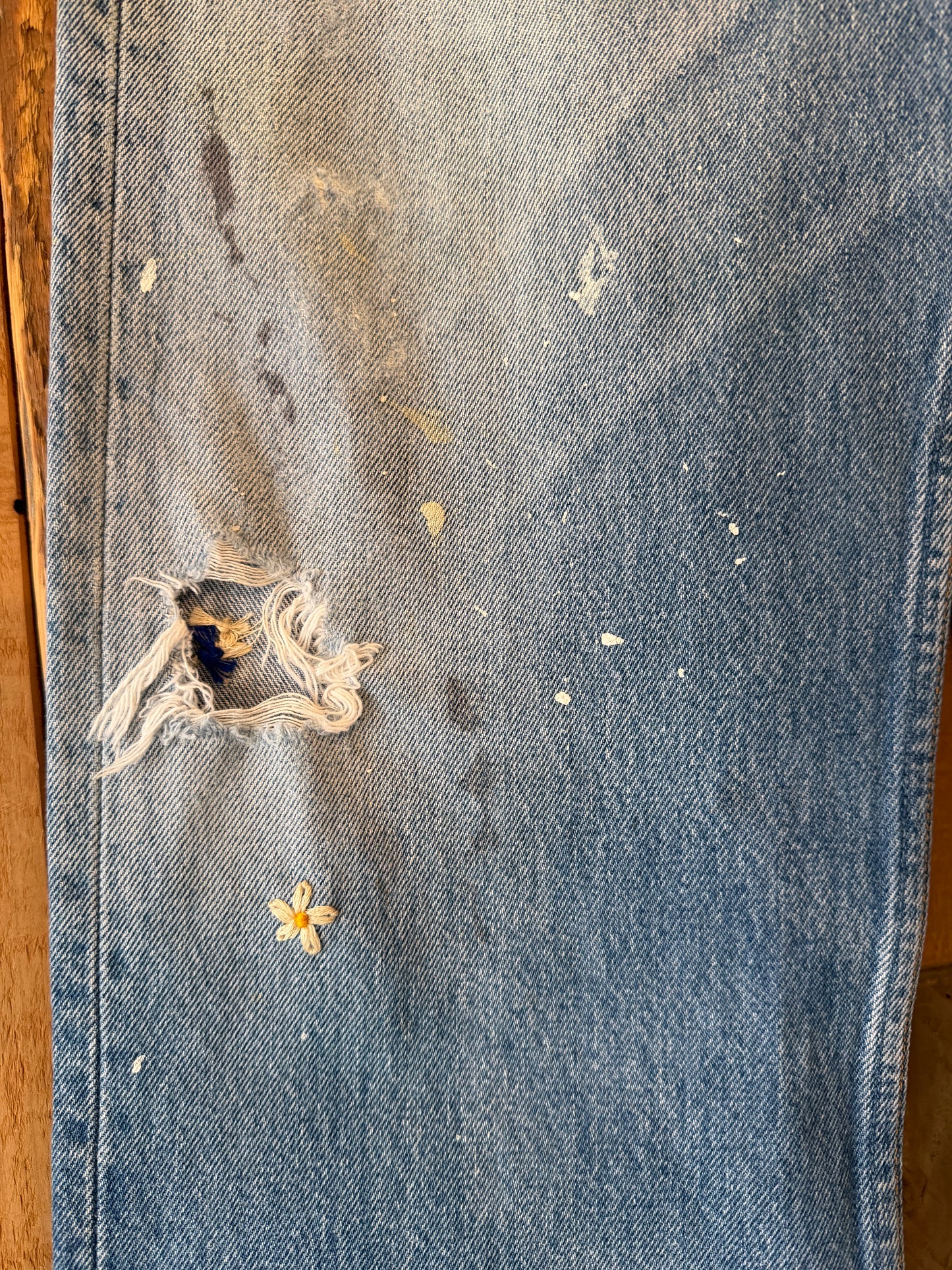 人気のハードダメージ！　SHANANA MIL<シャナナミル>　Levi's 501 HAND CUSTOM JEANS W36（実寸34インチ相当）_SM48