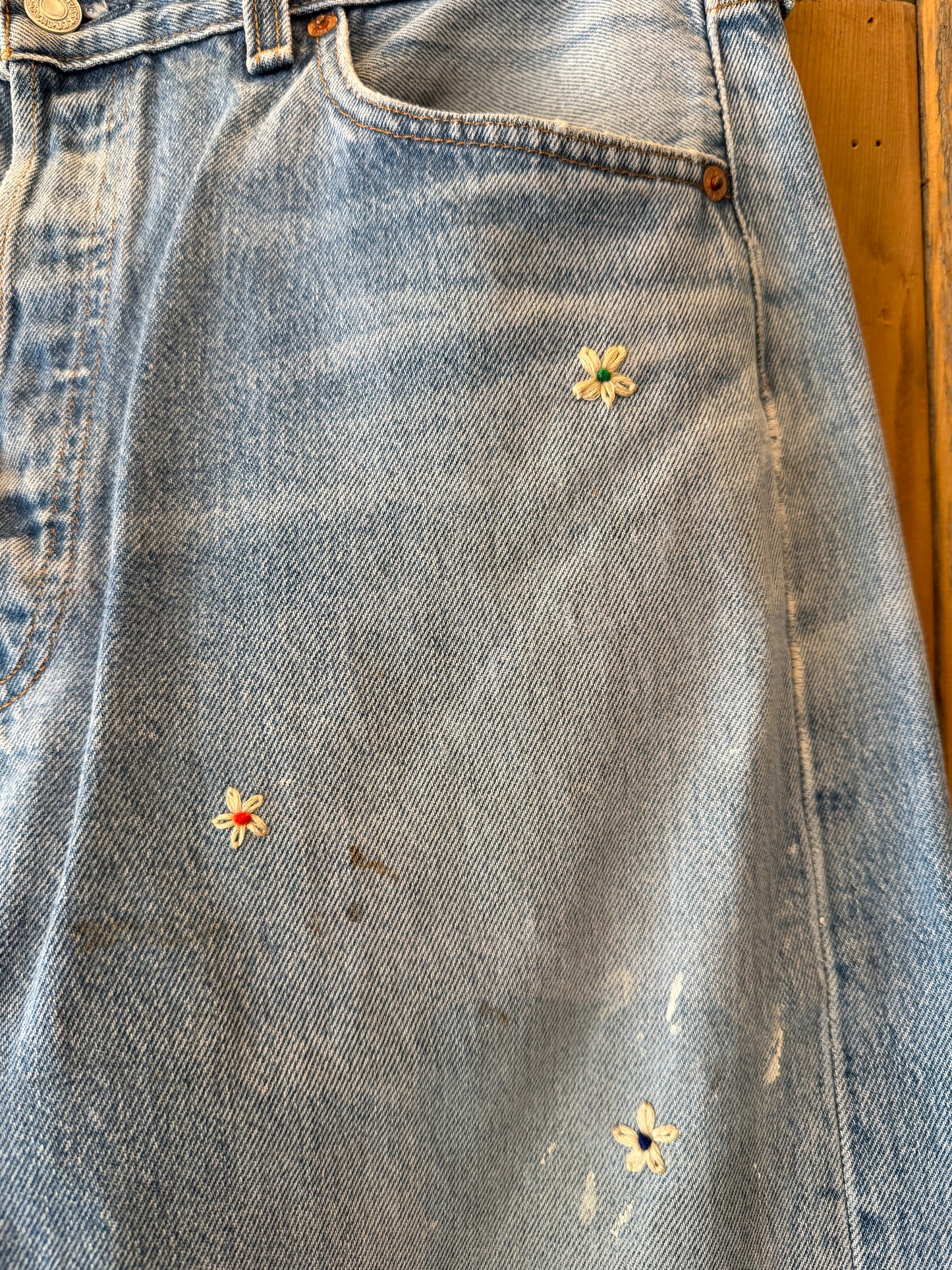 人気のハードダメージ！　SHANANA MIL<シャナナミル>　Levi's 501 HAND CUSTOM JEANS W36（実寸34インチ相当）_SM48