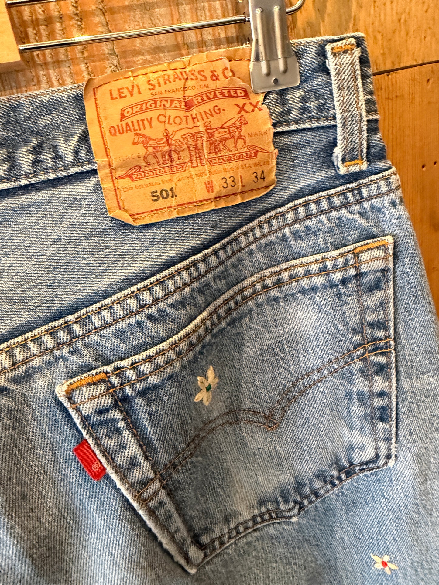 色落ち抜群！　SHANANA MIL<シャナナミル>　Levi's 501 HAND CUSTOM JEANS W33（実寸32インチ相当）_SM49
