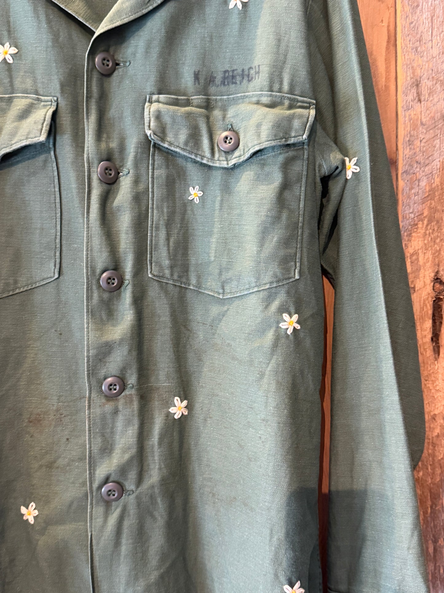 SHANANA MIL<シャナナミル>　US ARMY Re-make Shirts OG107　Size M SM42