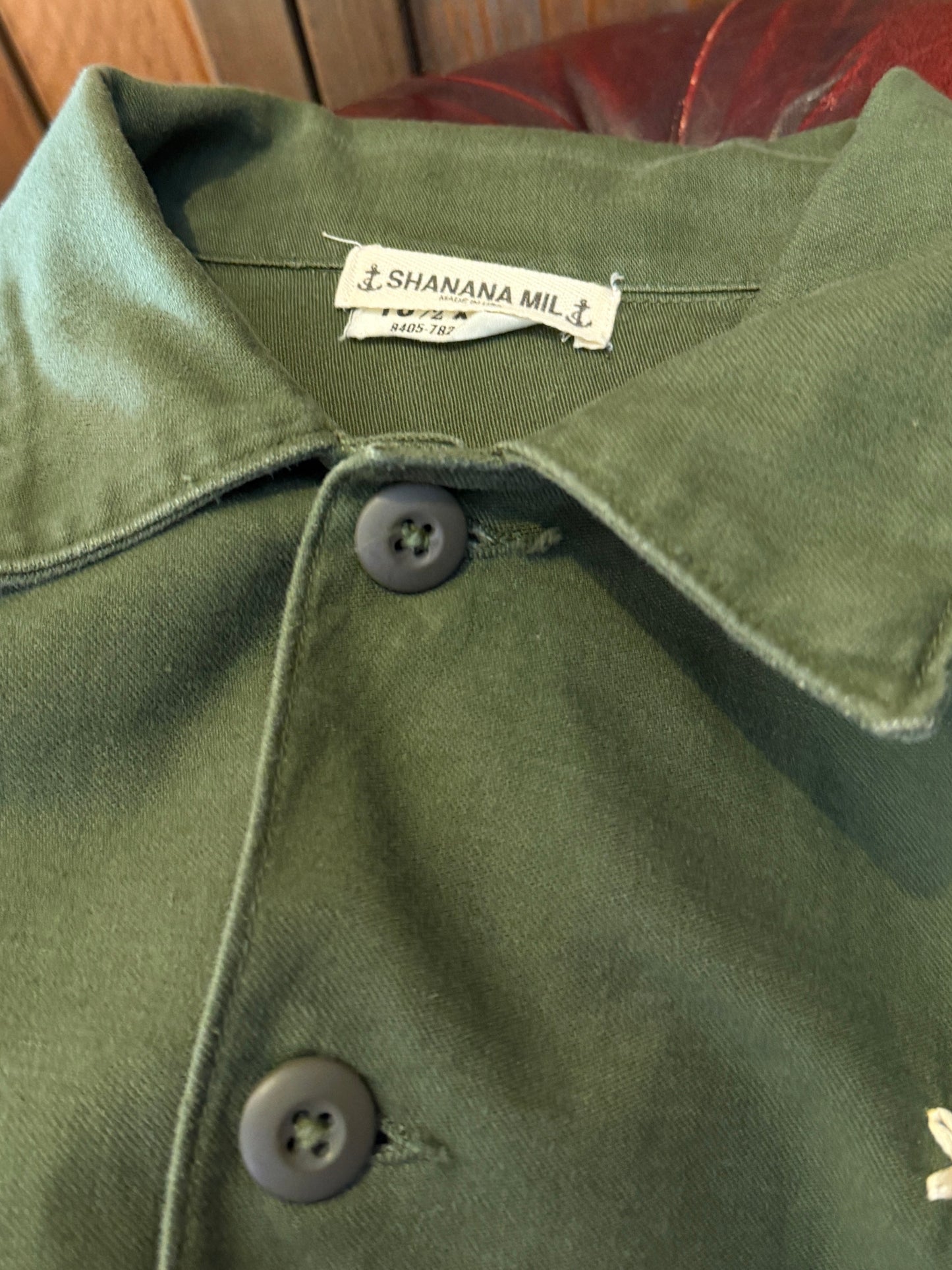 SHANANA MIL<シャナナミル>　US ARMY Re-make Shirts OG107　Size L SM40