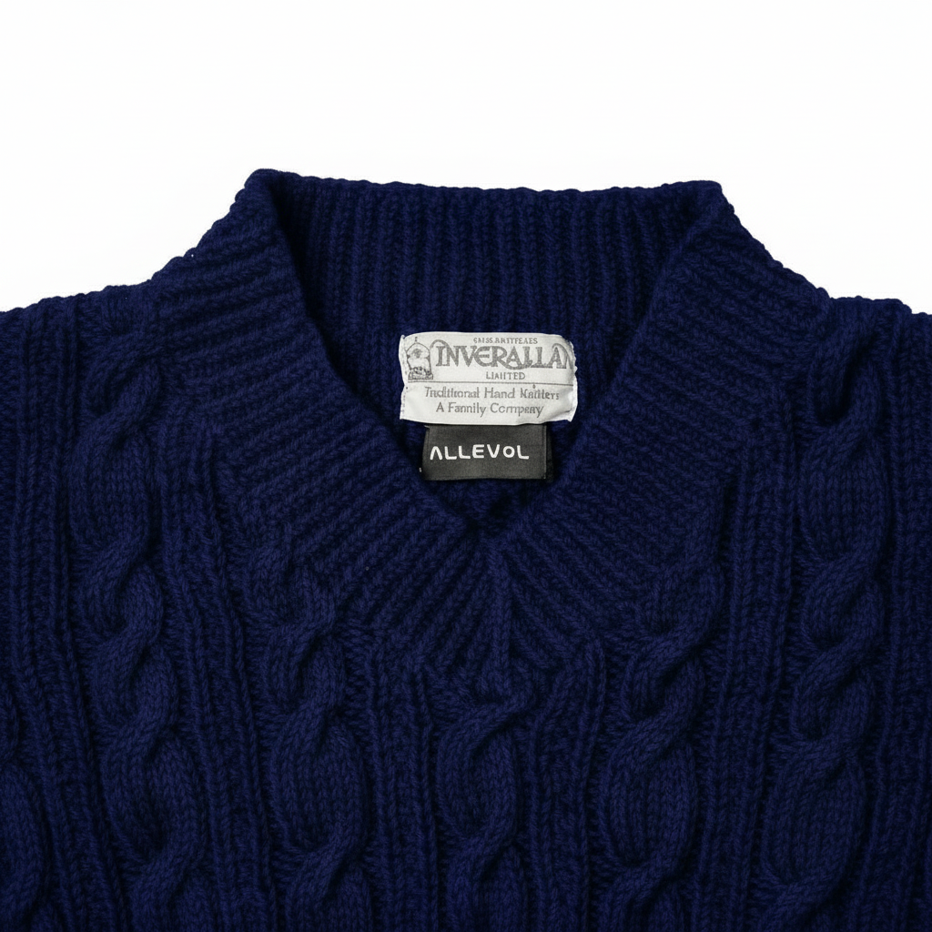 ALLEVOL x INVERALLAN 1A Crew Neck Sweater Black Indigo